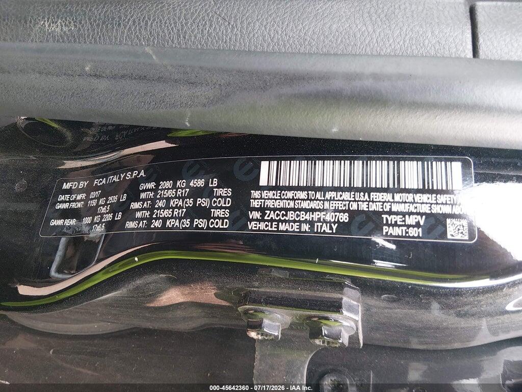 ZACCJBCB4HPF40766 2017 JEEP RENEGADE photo no. 9