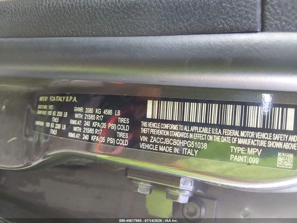 ZACCJBCB0HPG51038 2017 JEEP RENEGADE photo no. 9