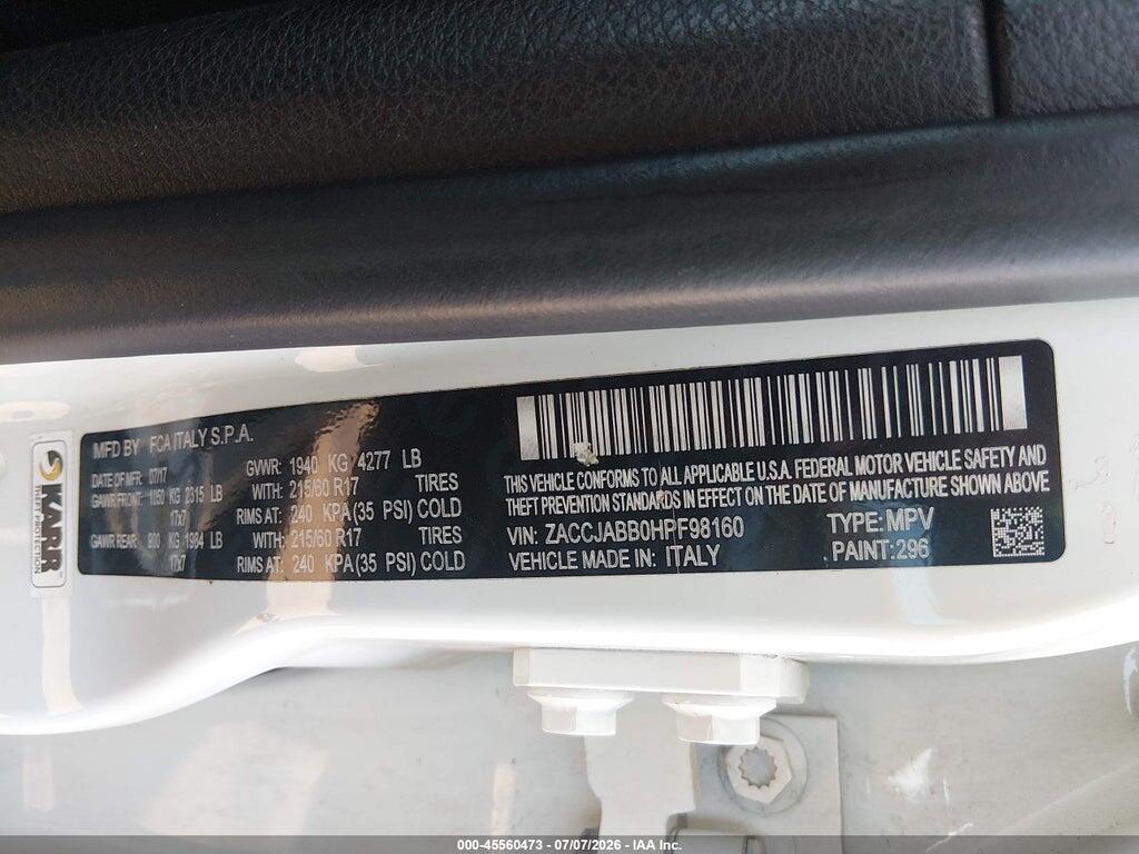 ZACCJABB0HPF98160 2017 JEEP RENEGADE photo no. 9