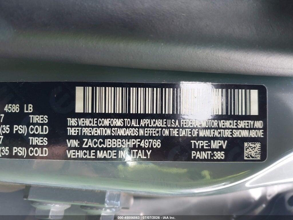 ZACCJBBB3HPF49766 2017 JEEP RENEGADE photo no. 9