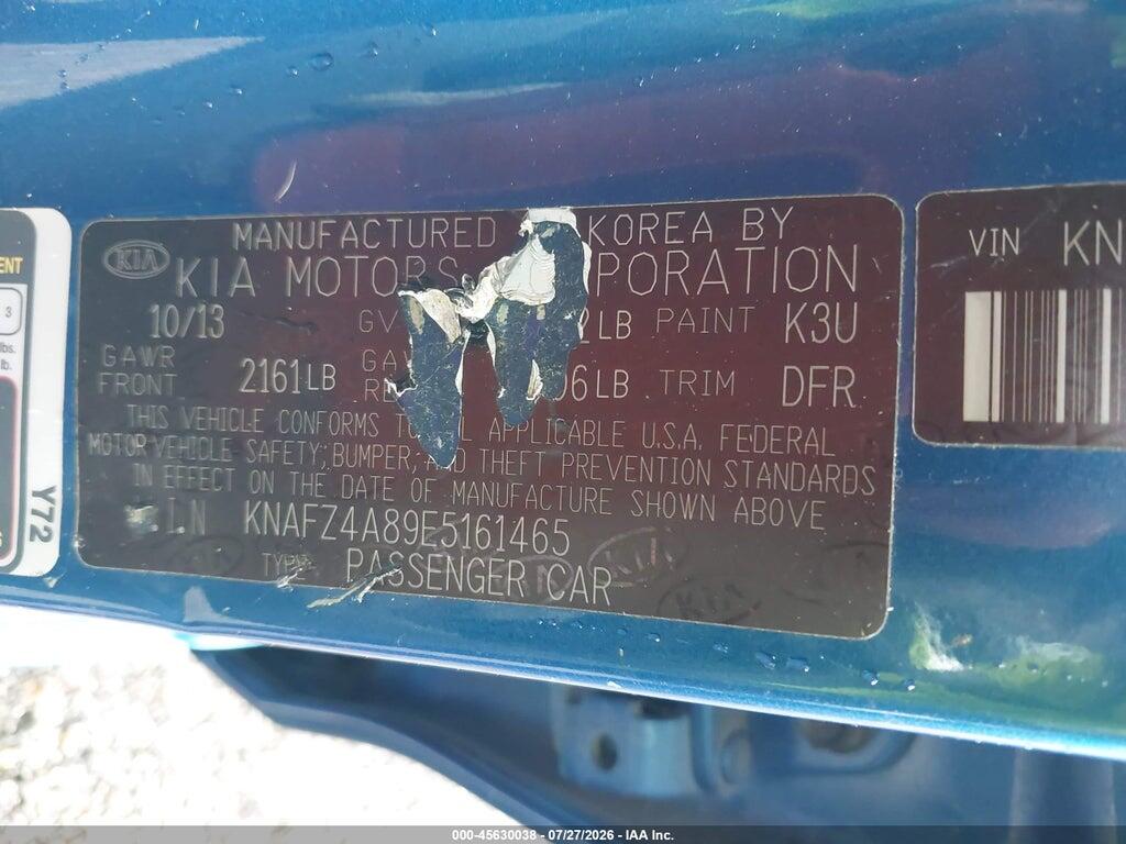 KNAFZ4A89E5161465 2014 KIA FORTE photo no. 9