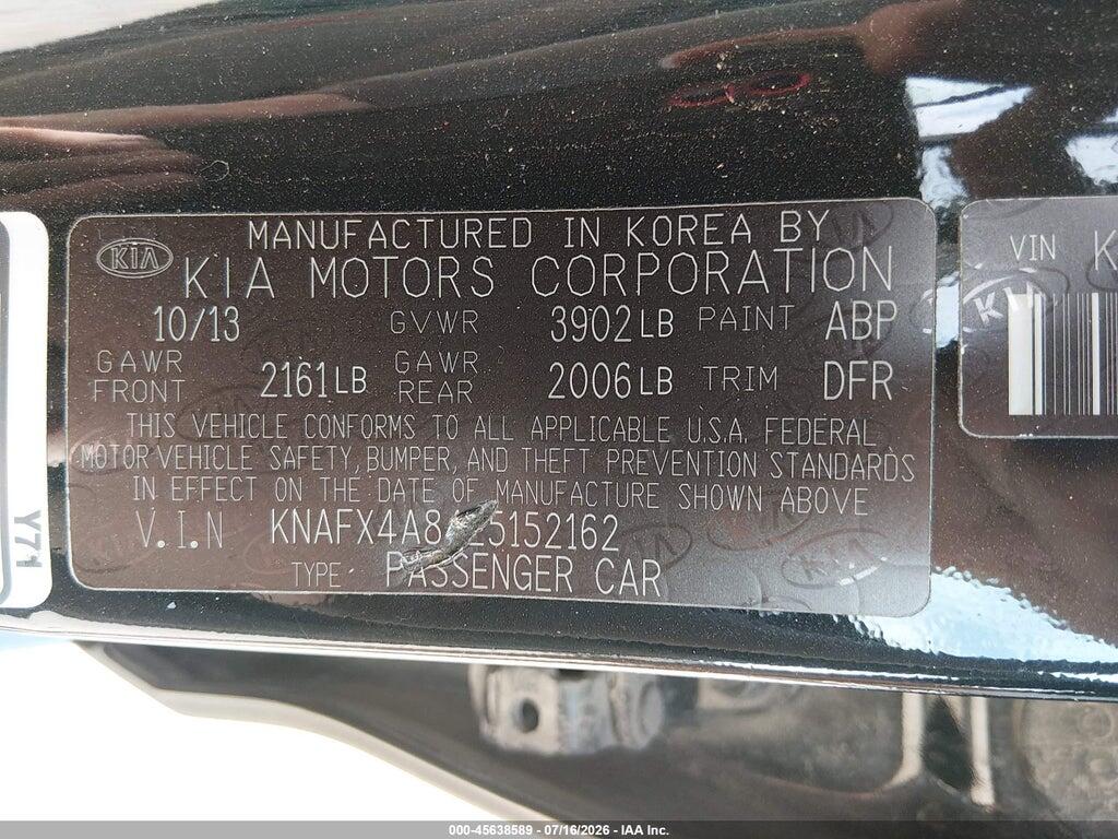 KNAFX4A84E5152162 2014 KIA FORTE photo no. 9