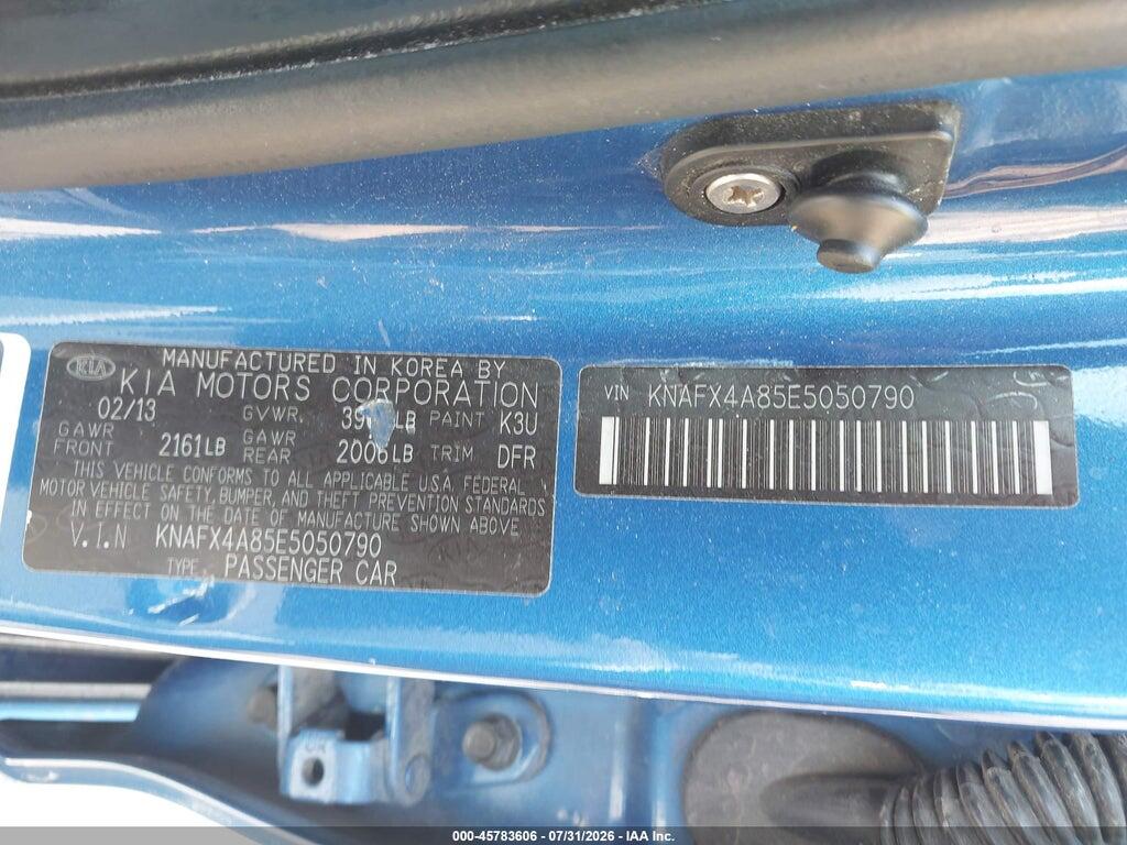 KNAFX4A85E5050790 2014 KIA FORTE photo no. 9