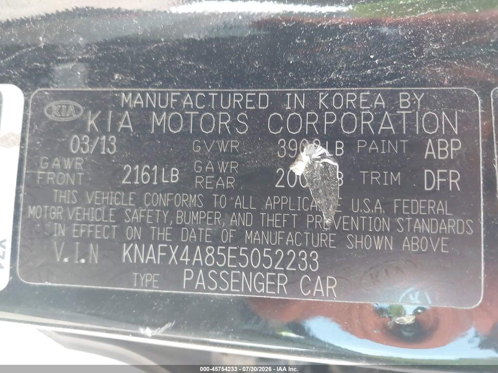 KNAFX4A85E5052233 2014 KIA FORTE photo no. 9
