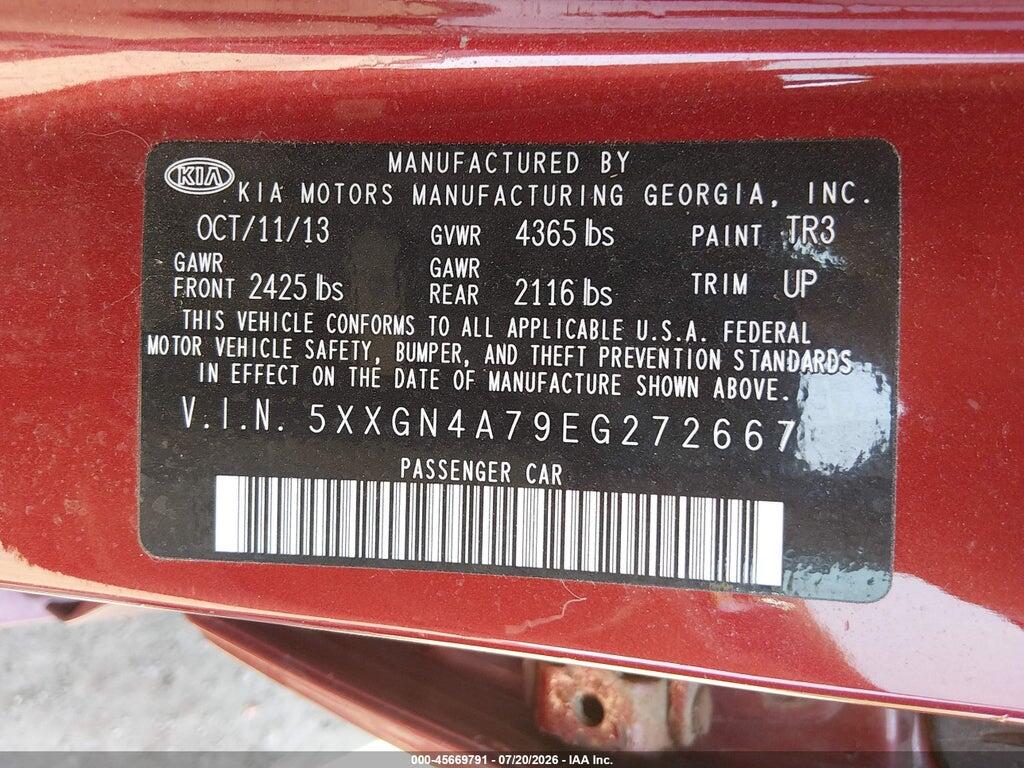 5XXGN4A79EG272667 2014 KIA OPTIMA photo no. 9