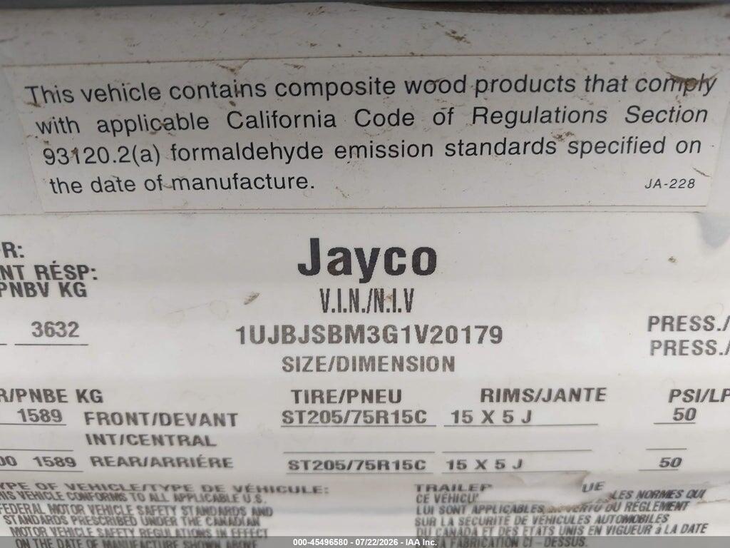 1UJBJSBM3G1V20179 2016 JAYCO OTHER photo no. 9