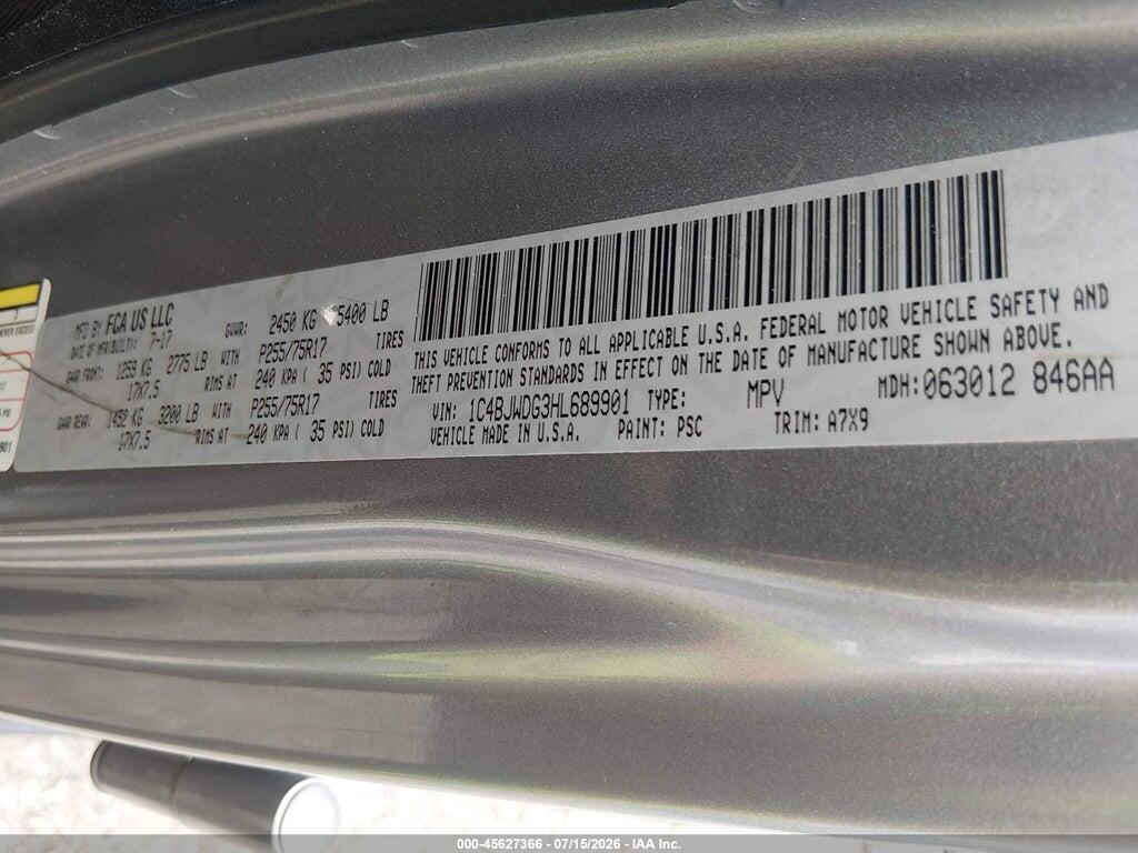 1C4BJWDG3HL689901 2017 JEEP WRANGLER UNLIMITED photo no. 9