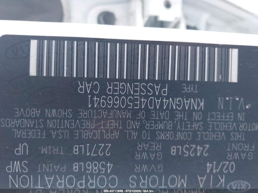 KNAGN4AD4E5066941 2014 KIA OPTIMA HYBRID photo no. 9