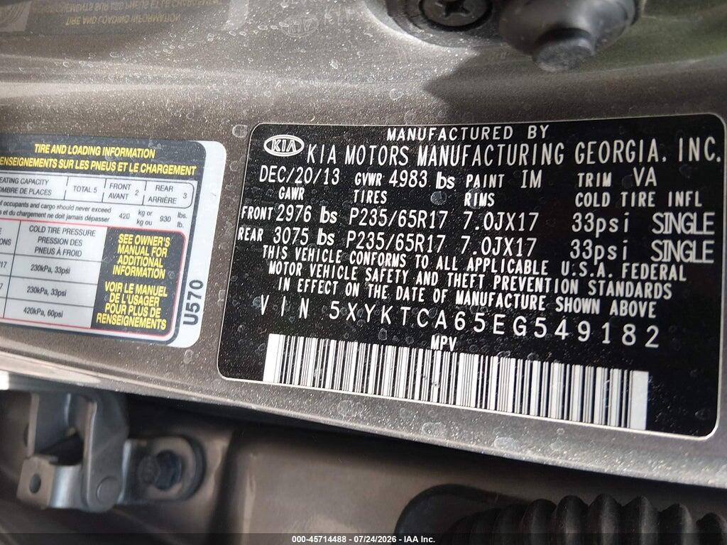 5XYKTCA65EG549182 2014 KIA SORENTO photo no. 9