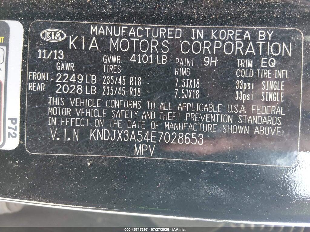 KNDJX3A54E7028653 2014 KIA SOUL photo no. 9