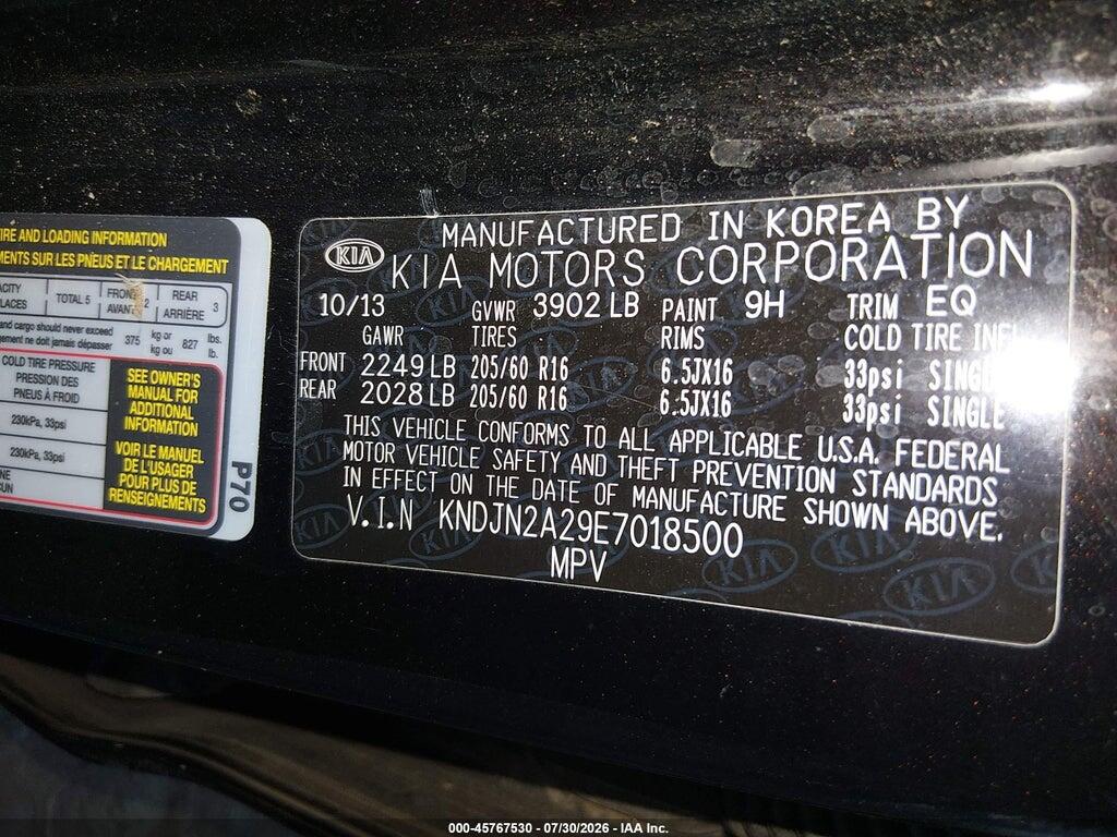 KNDJN2A29E7018500 2014 KIA SOUL photo no. 9