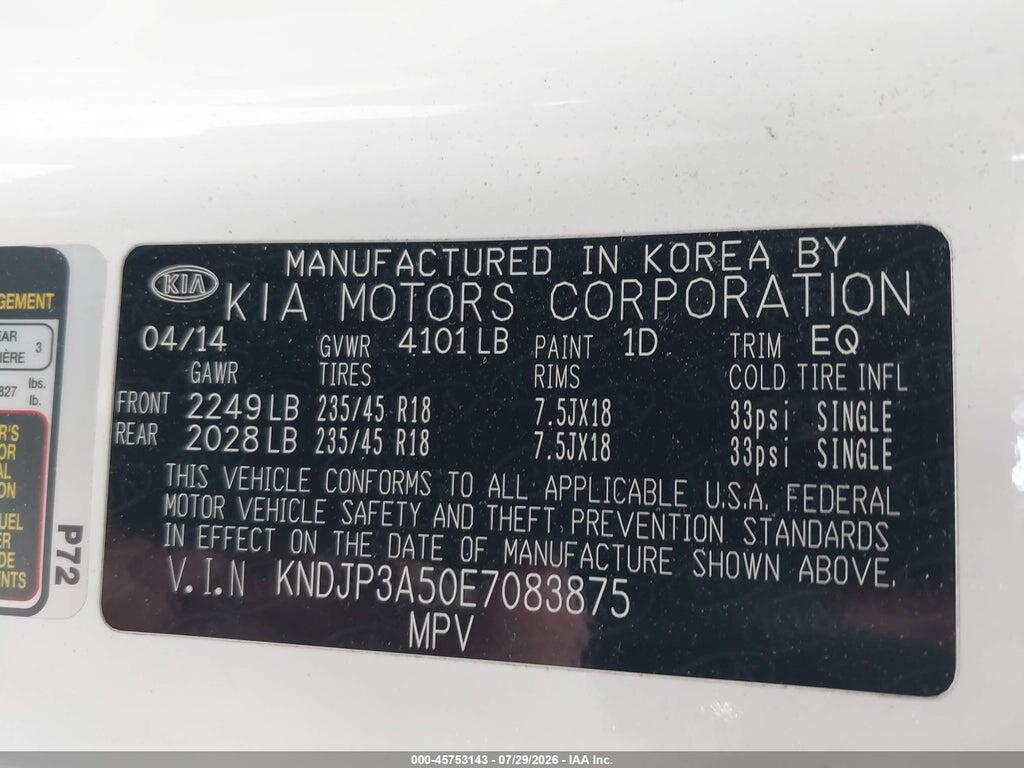 KNDJP3A50E7083875 2014 KIA SOUL photo no. 9