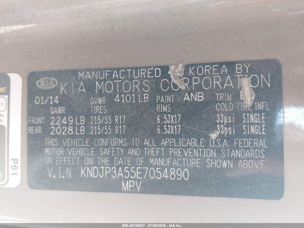KNDJP3A55E7054890 2014 KIA SOUL photo no. 9