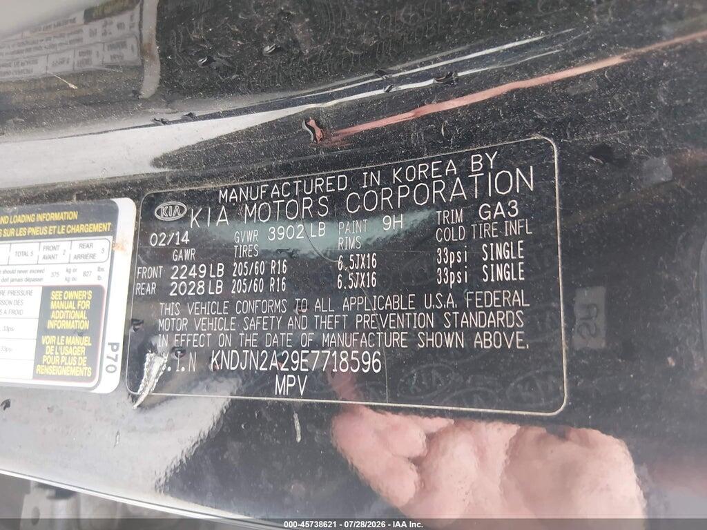 KNDJN2A29E7718596 2014 KIA SOUL photo no. 9