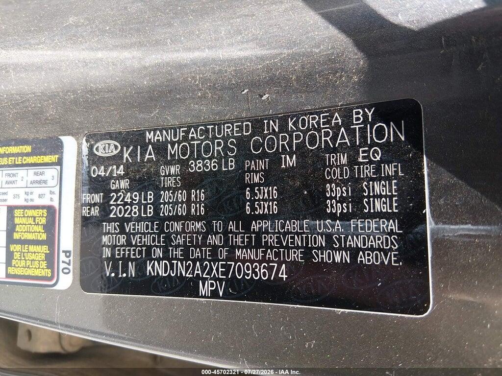 KNDJN2A2XE7093674 2014 KIA SOUL photo no. 9