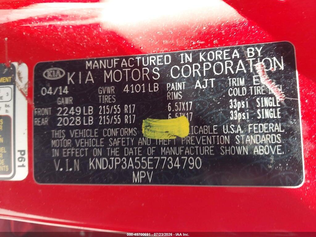 KNDJP3A55E7734790 2014 KIA SOUL photo no. 9