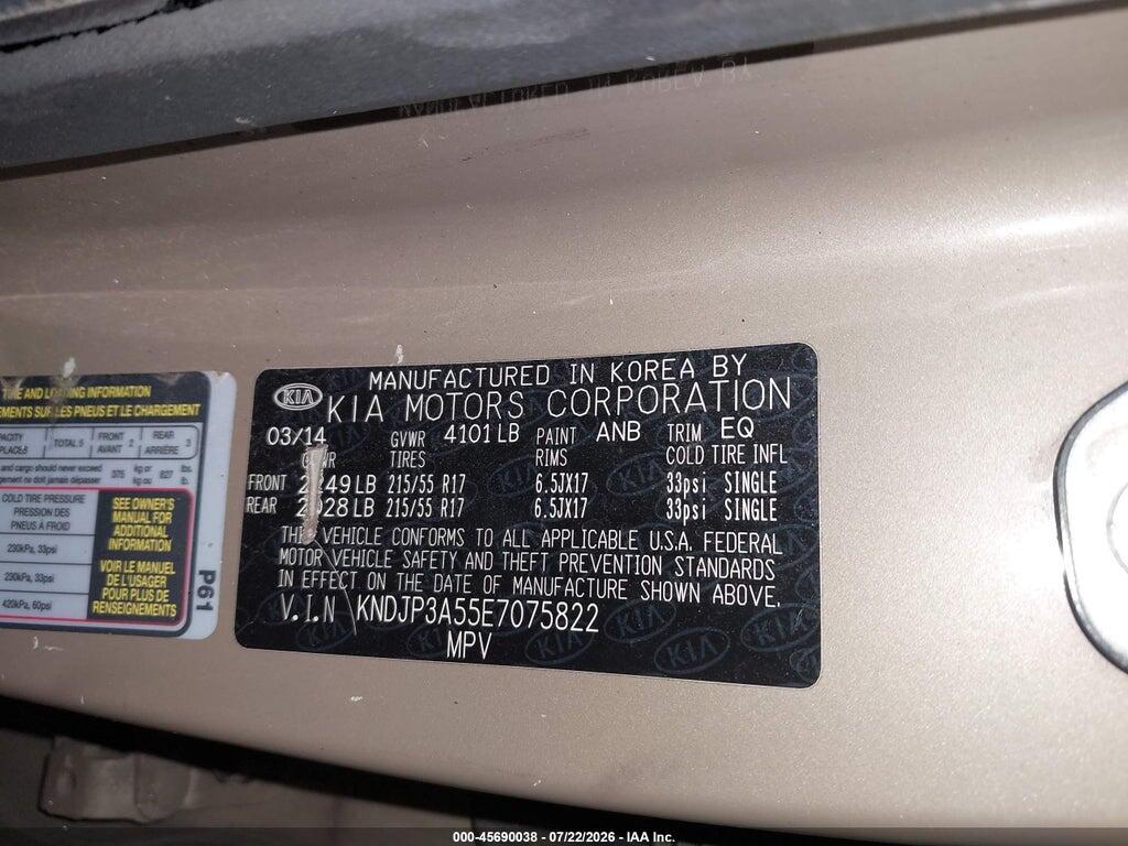 KNDJP3A55E7075822 2014 KIA SOUL photo no. 9