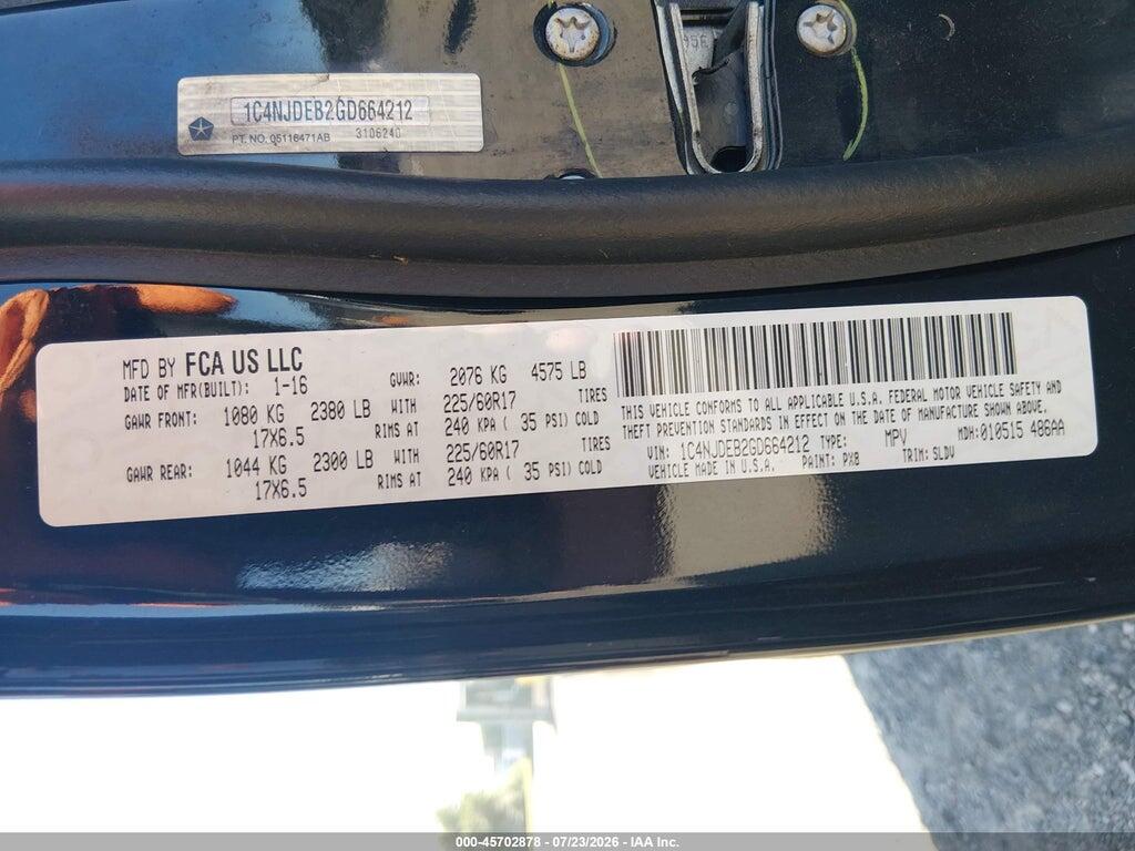 1C4NJDEB2GD664212 2016 JEEP COMPASS photo no. 9