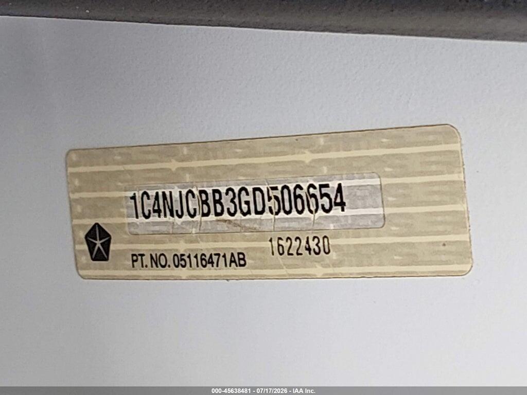 1C4NJCBB3GD506654 2016 JEEP COMPASS photo no. 9