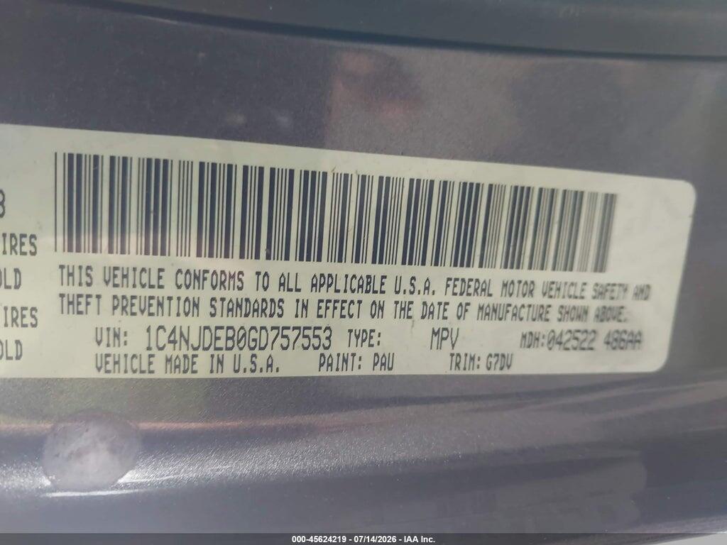 1C4NJDEB0GD757553 2016 JEEP COMPASS photo no. 9