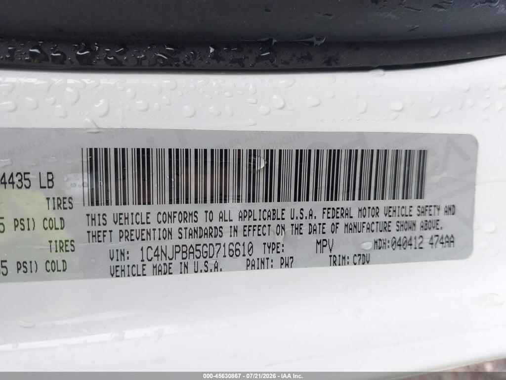 1C4NJPBA5GD716610 2016 JEEP PATRIOT photo no. 9