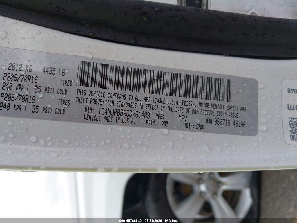 1C4NJPBB6GD761483 2016 JEEP PATRIOT photo no. 9