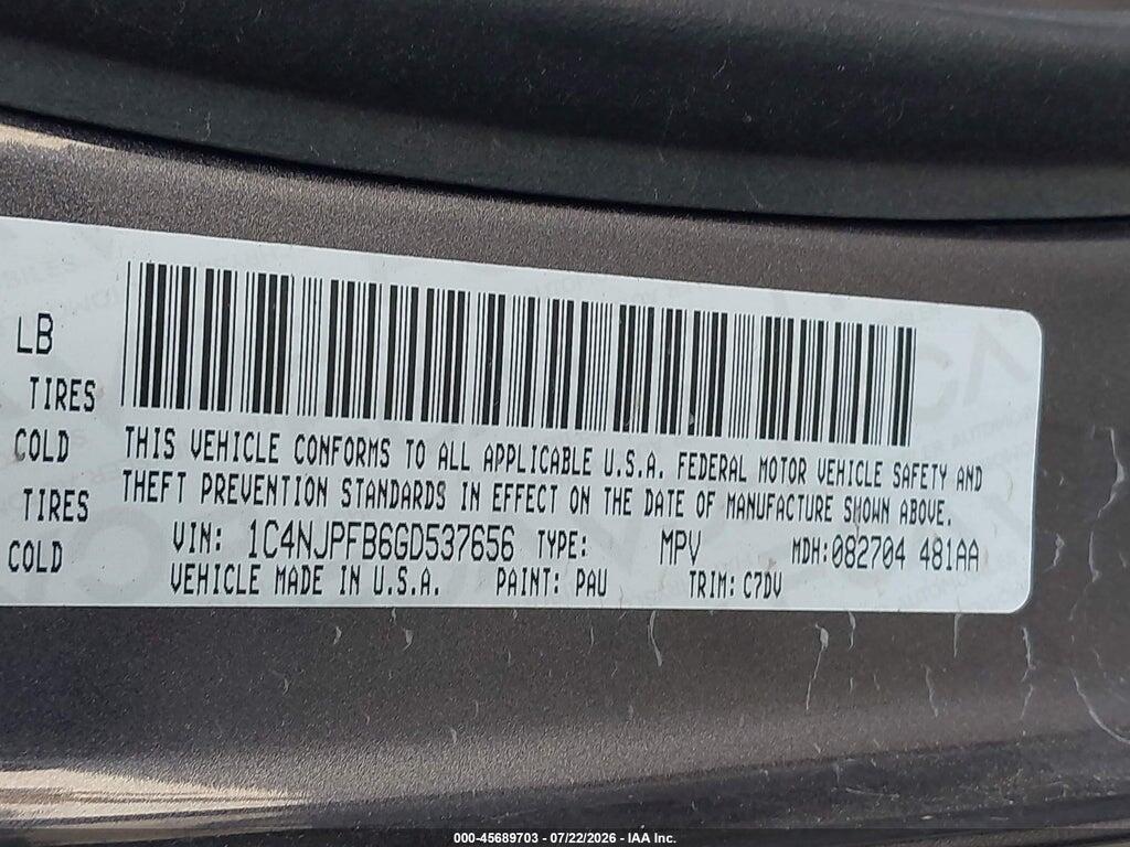 1C4NJPFB6GD537656 2016 JEEP PATRIOT photo no. 9