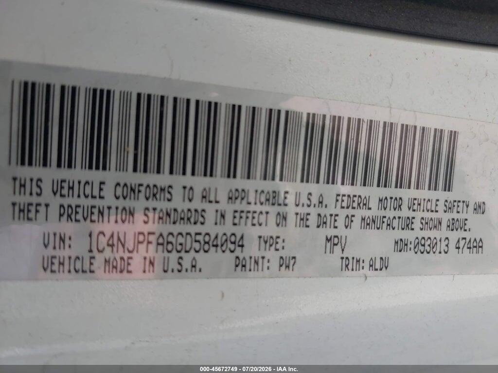 1C4NJPFA6GD584094 2016 JEEP PATRIOT photo no. 9