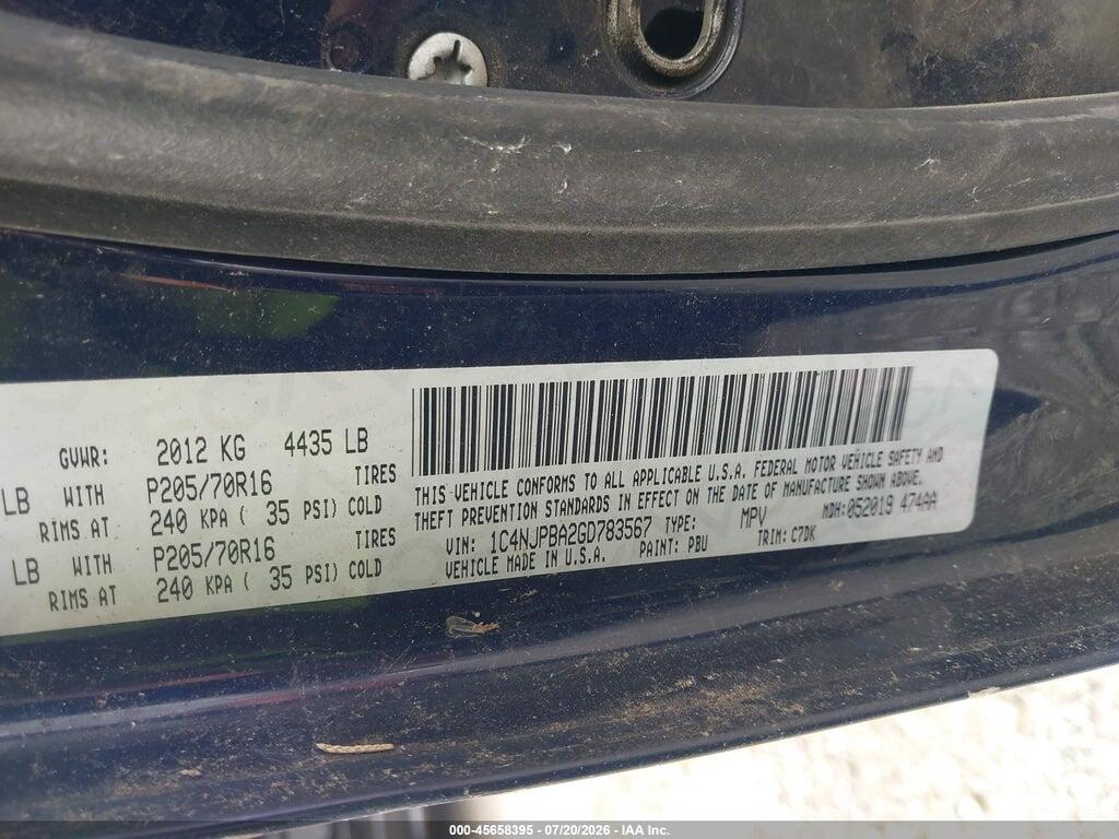 1C4NJPBA2GD783567 2016 JEEP PATRIOT photo no. 9