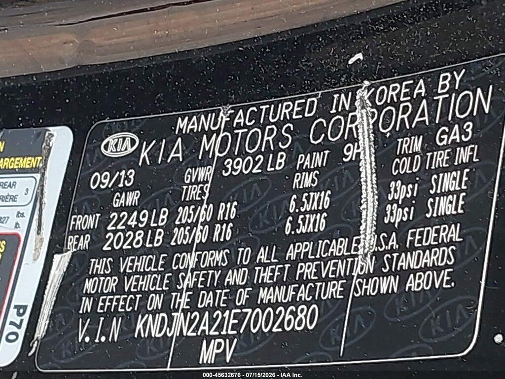 KNDJN2A21E7002680 2014 KIA SOUL photo no. 9