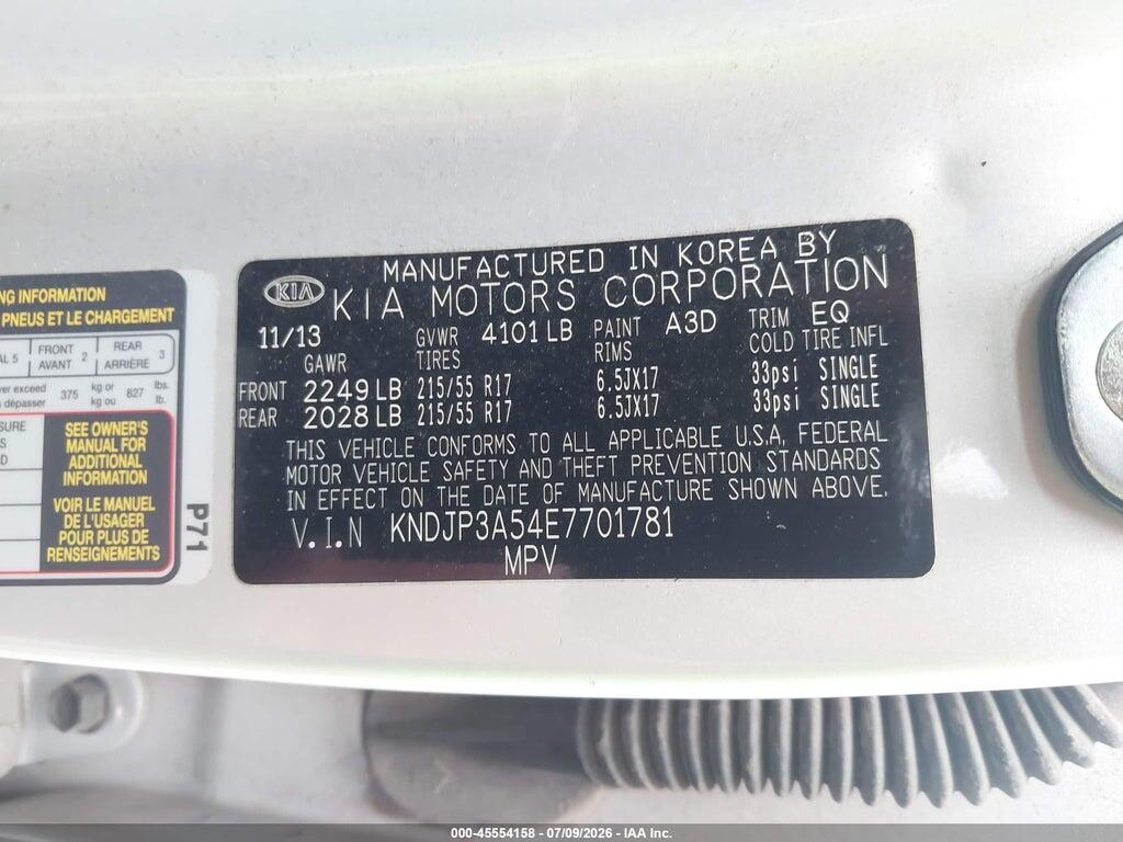 KNDJP3A54E7701781 2014 KIA SOUL photo no. 9