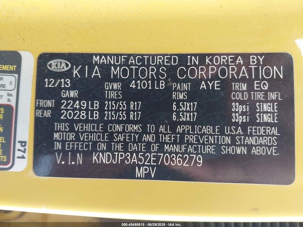 KNDJP3A52E7036279 2014 KIA SOUL photo no. 9