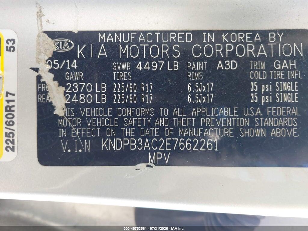KNDPB3AC2E7662261 2014 KIA SPORTAGE photo no. 9
