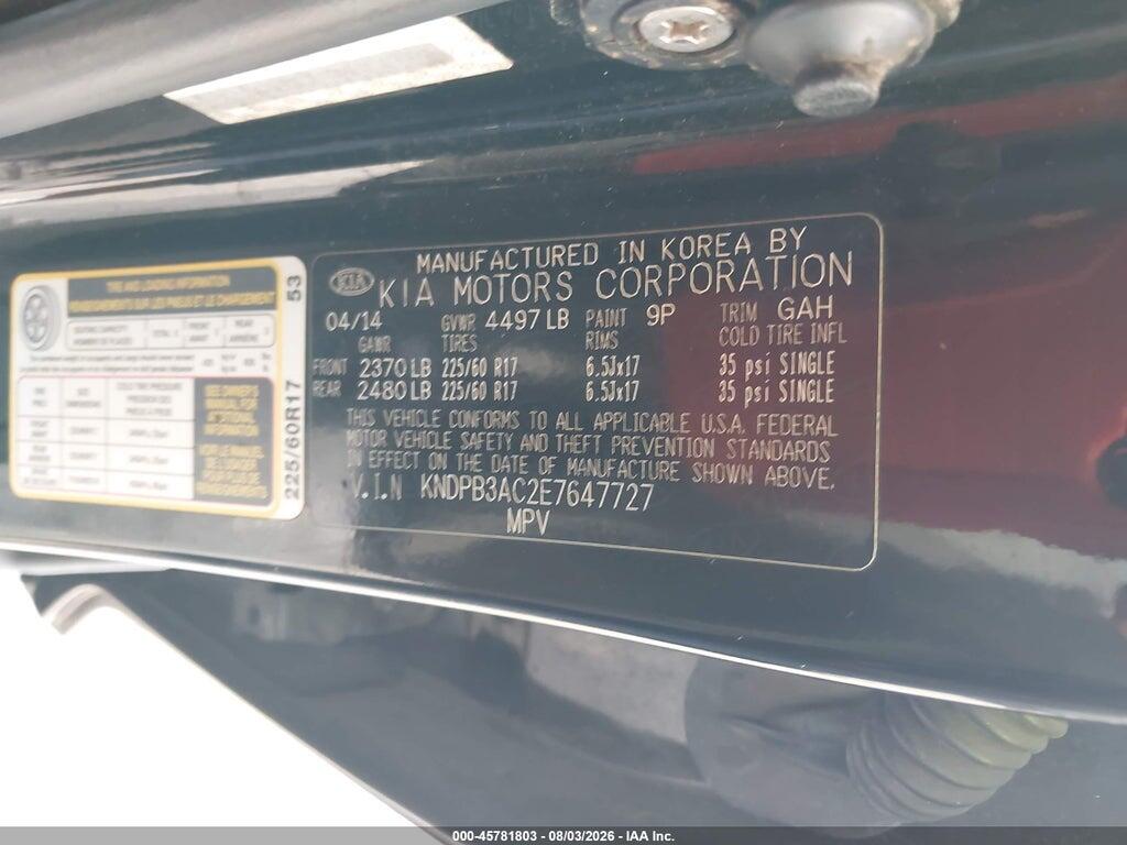 KNDPB3AC2E7647727 2014 KIA SPORTAGE photo no. 9