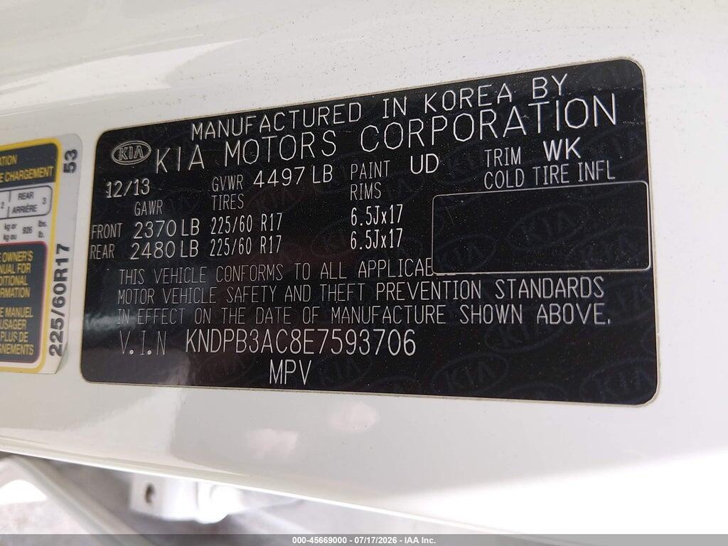 KNDPB3AC8E7593706 2014 KIA SPORTAGE photo no. 9