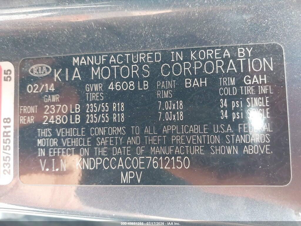 KNDPCCAC0E7612150 2014 KIA SPORTAGE photo no. 9