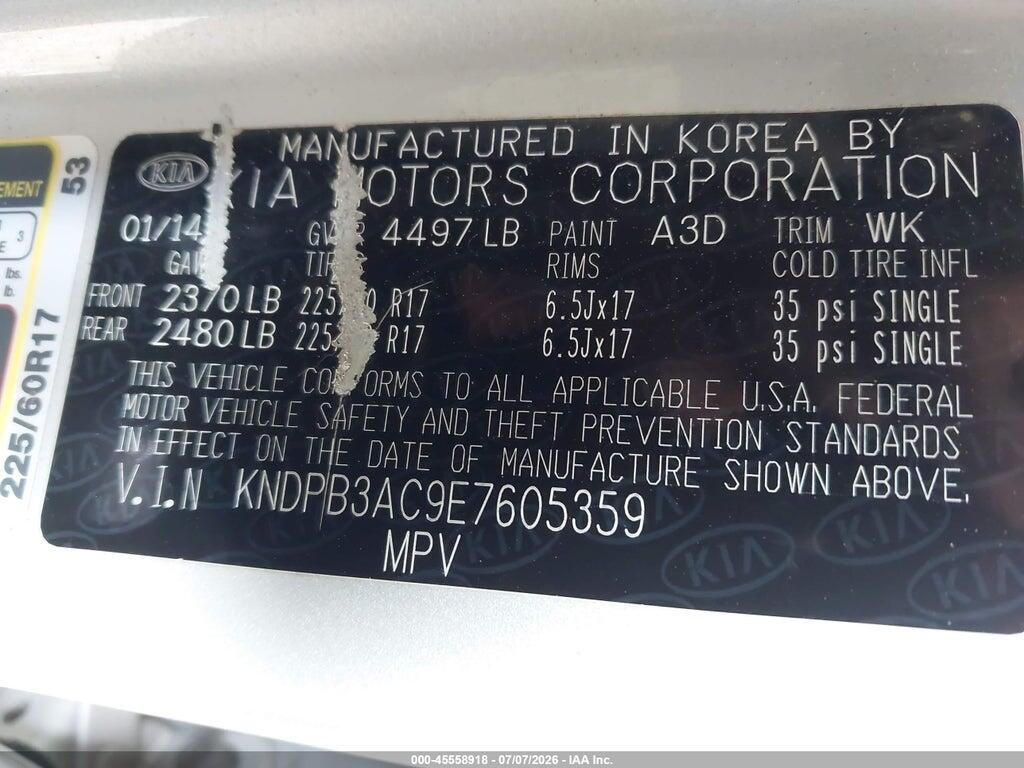 KNDPB3AC9E7605359 2014 KIA SPORTAGE photo no. 9