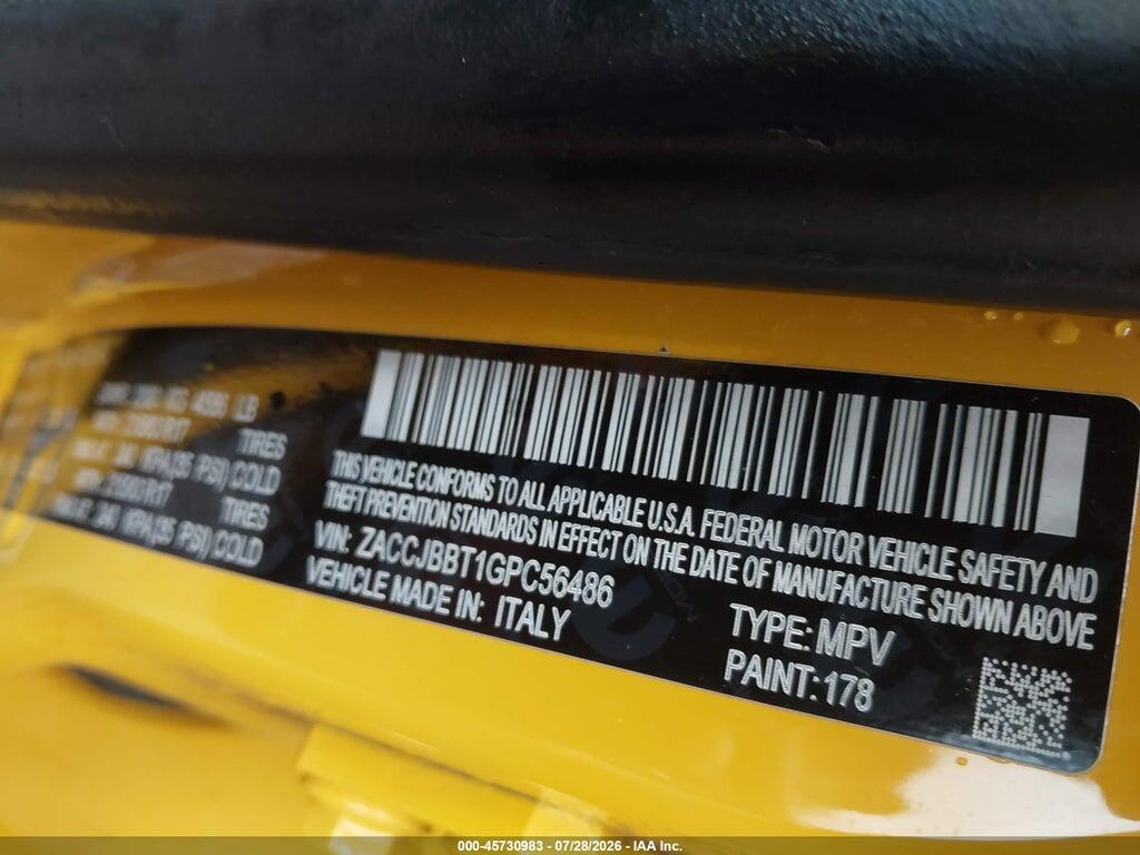 ZACCJBBT1GPC56486 2016 JEEP RENEGADE photo no. 9