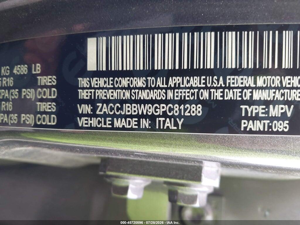 ZACCJBBW9GPC81288 2016 JEEP RENEGADE photo no. 9