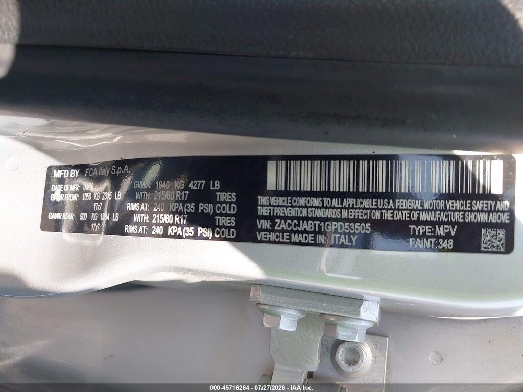 ZACCJABT1GPD53505 2016 JEEP RENEGADE photo no. 9