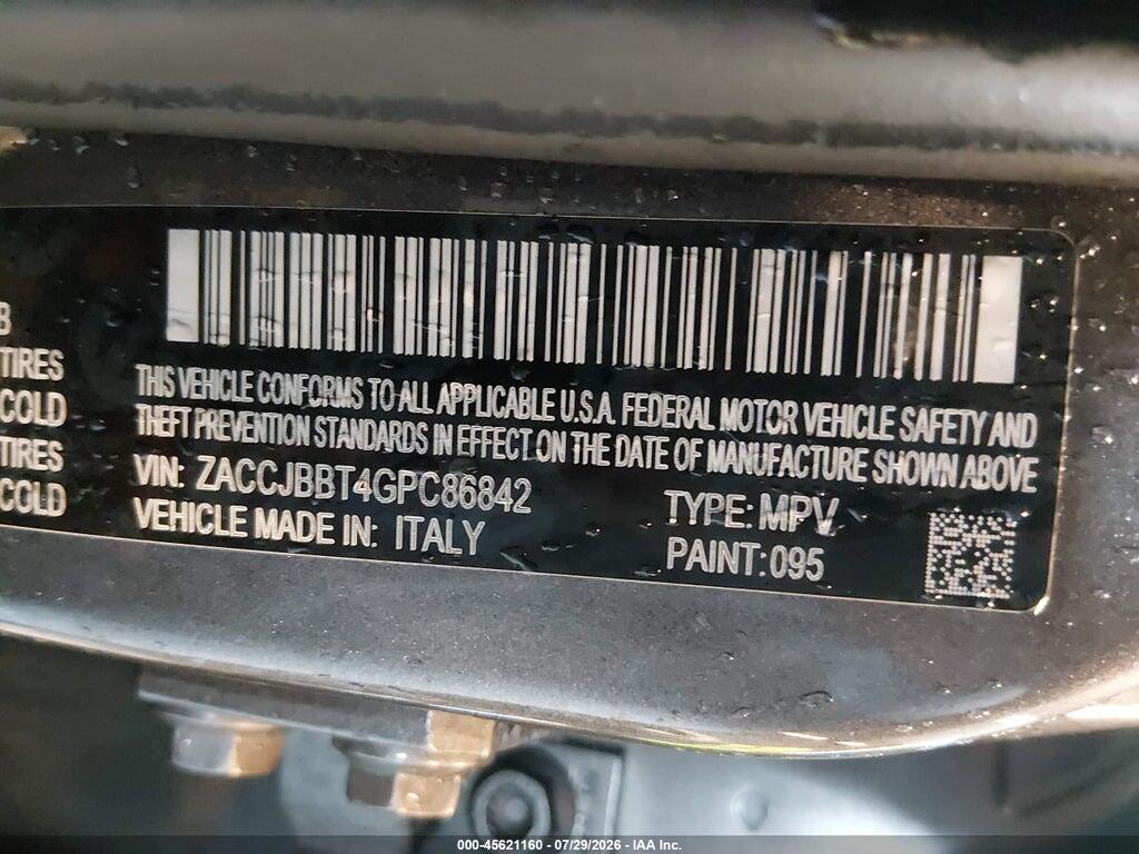 ZACCJBBT4GPC86842 2016 JEEP RENEGADE photo no. 9