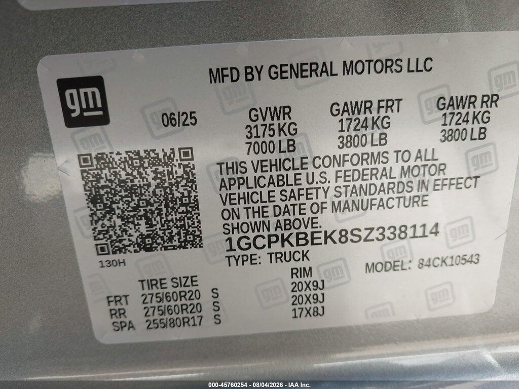 1GCPKBEK8SZ338114 2025 CHEVROLET SILVERADO 1500 photo no. 9