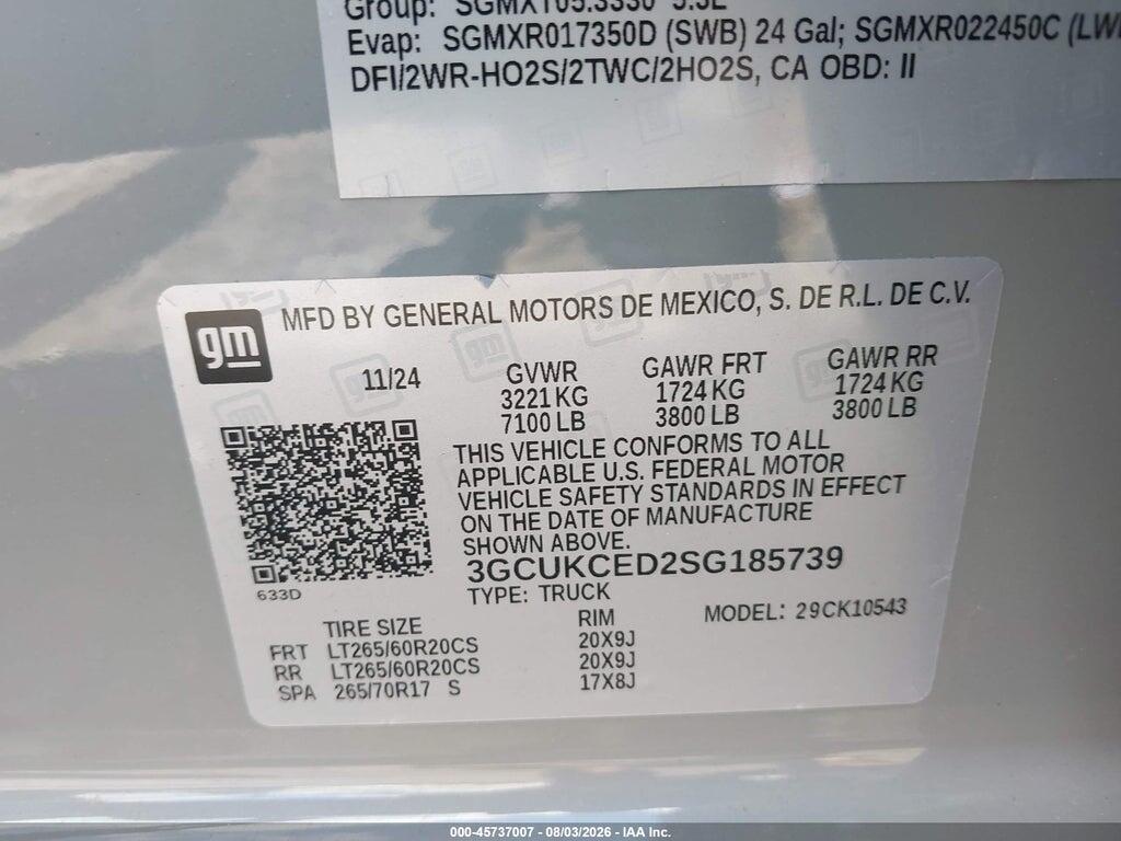 3GCUKCED2SG185739 2025 CHEVROLET SILVERADO 1500 photo no. 9