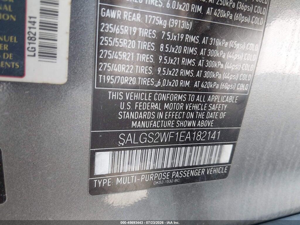 SALGS2WF1EA182141 2014 LAND ROVER RANGE ROVER photo no. 9
