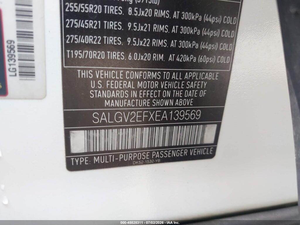 SALGV2EFXEA139569 2014 LAND ROVER RANGE ROVER photo no. 9