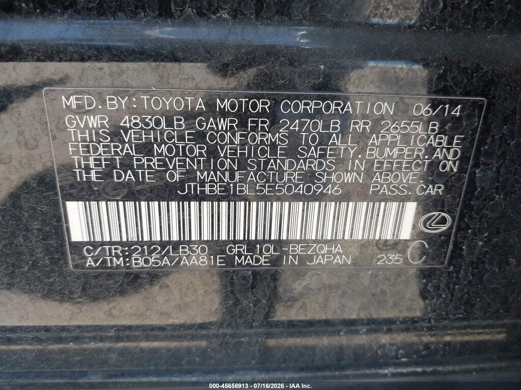 JTHBE1BL5E5040946 2014 LEXUS GS 350 photo no. 9