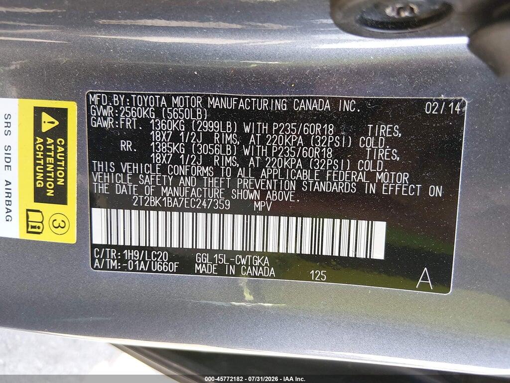 2T2BK1BA7EC247359 2014 LEXUS RX 350 photo no. 9