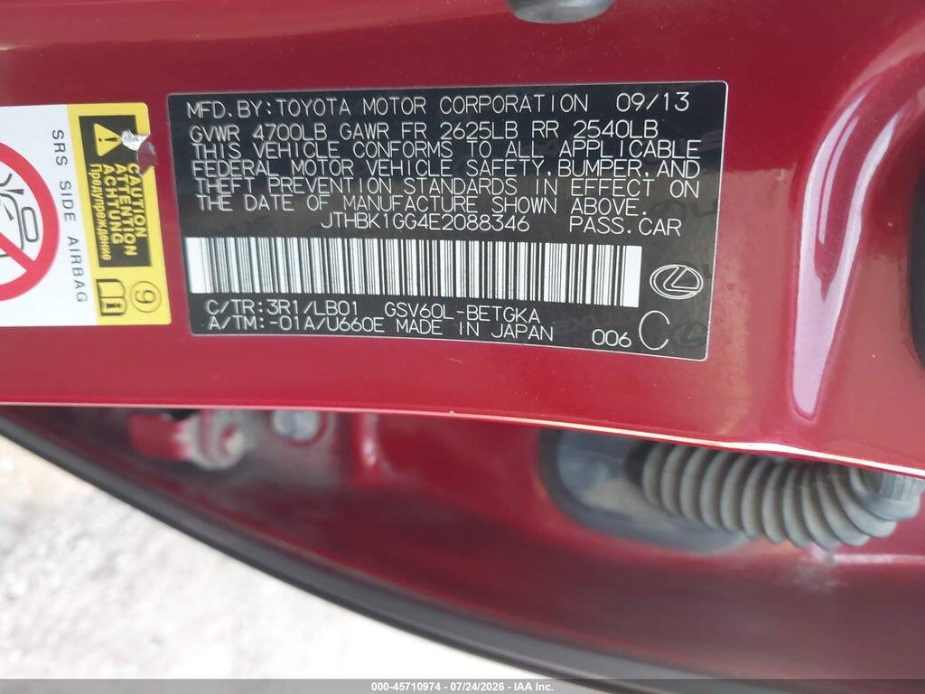 JTHBK1GG4E2088346 2014 LEXUS ES 350 photo no. 9