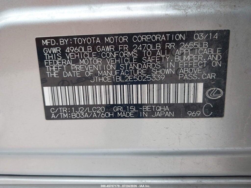 JTHCE1BL2E5025339 2014 LEXUS GS 350 photo no. 9