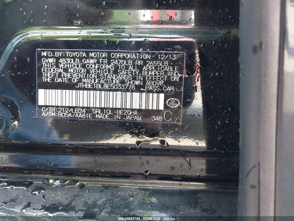 JTHBE1BL8E5033778 2014 LEXUS GS 350 photo no. 9